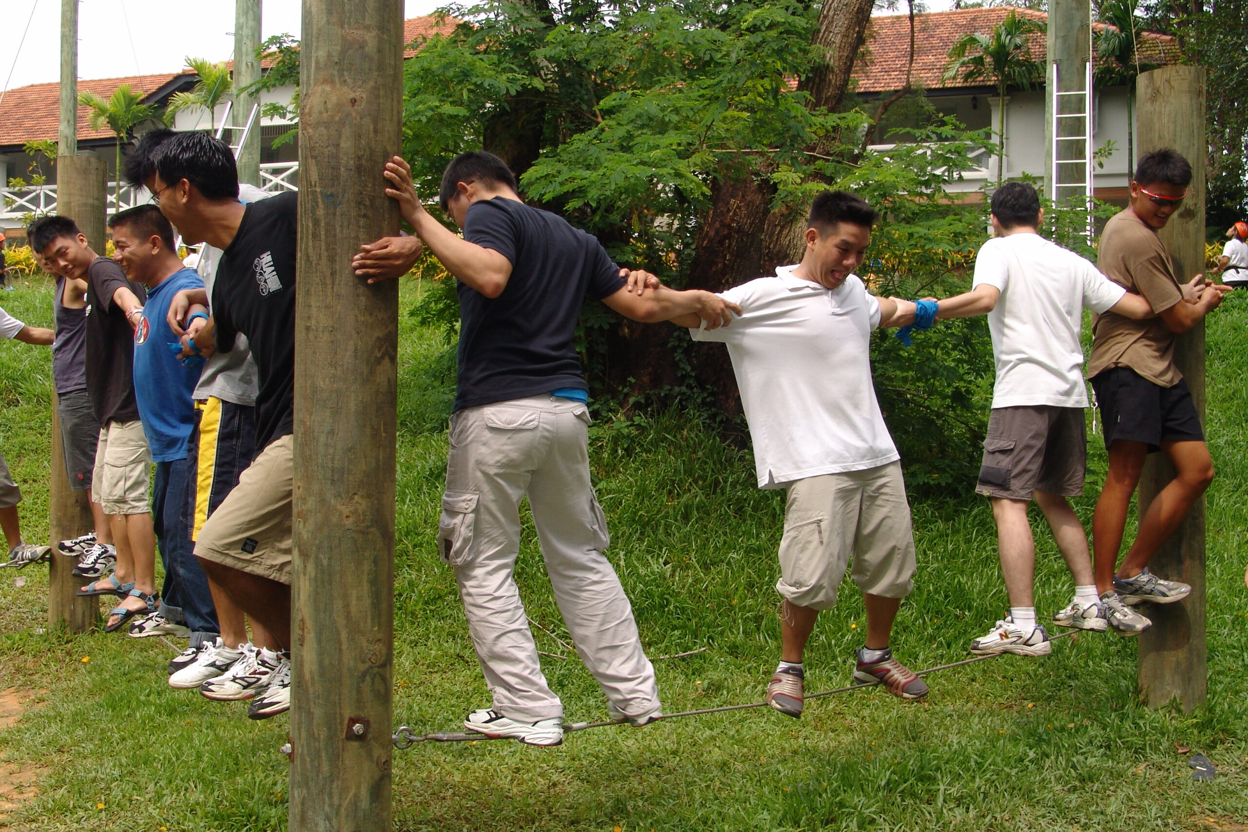 Exciting team bonding exercise in progress